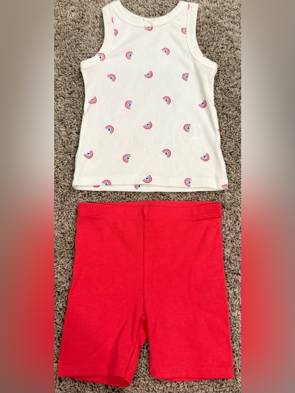 NEW Wonder Nation Rainbow Tank & Red Biker Shorts Set – 2T 🌈❤️